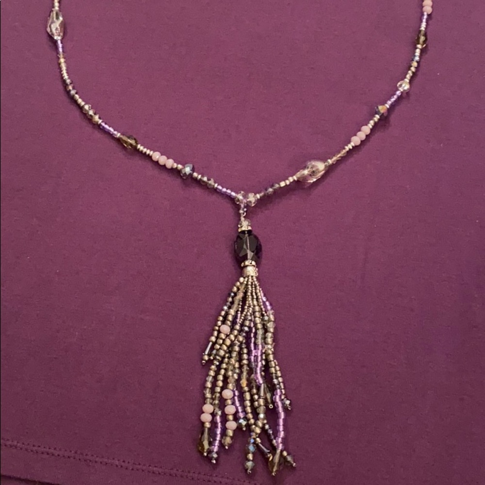 Chico’s Purples & Plums Tassel Necklace